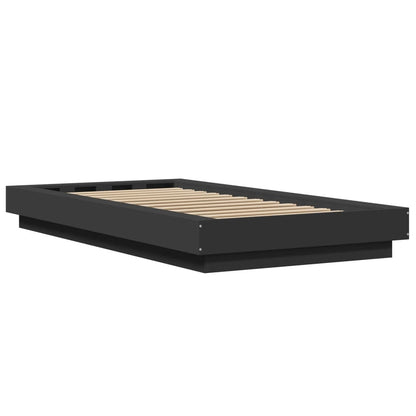 Giroletto con Luci LED Nero 90x200 cm in Legno Multistrato | homemem39