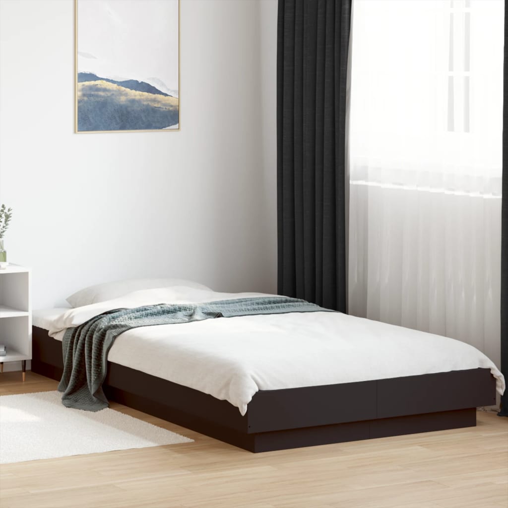 Giroletto con Luci LED Nero 90x200 cm in Legno Multistrato | homemem39