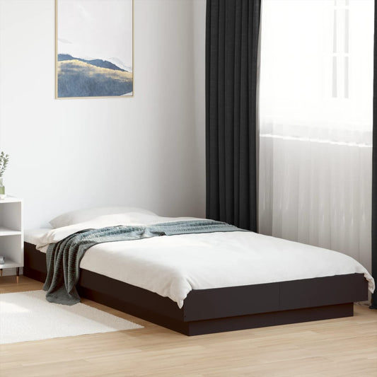 Giroletto con Luci LED Nero 90x200 cm in Legno Multistrato | homemem39