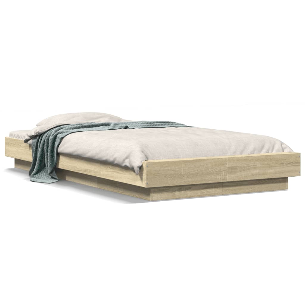 Giroletto con Luci LED Rovere Sonoma 90x200cm Legno Multistrato | homemem39