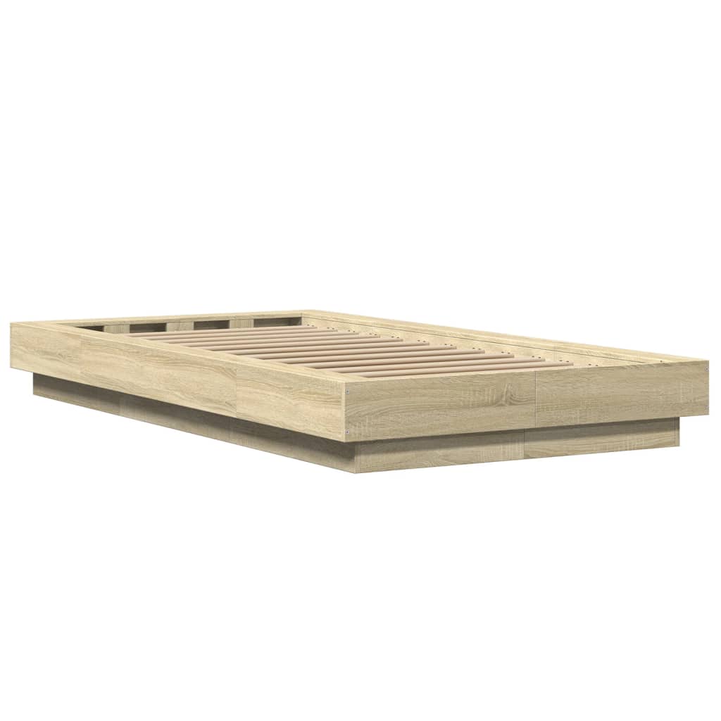 Giroletto con Luci LED Rovere Sonoma 90x200cm Legno Multistrato | homemem39