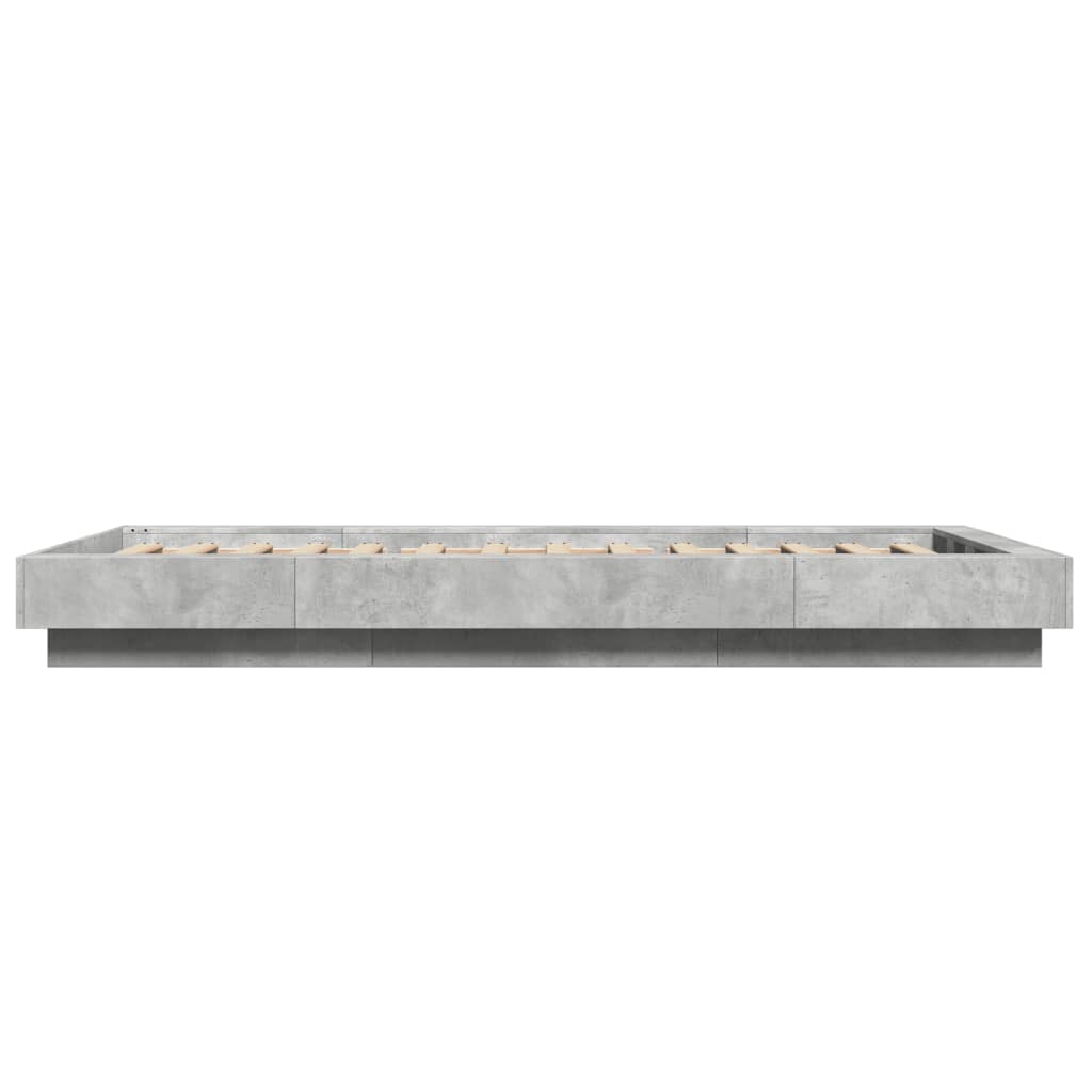 Giroletto Luci LED Grigio Cemento 90x200cm in Legno Multistrato