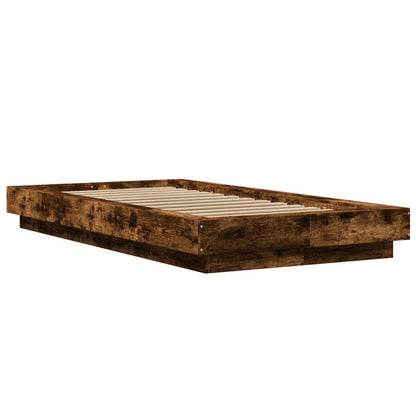 Giroletto con Luci LED Rovere Fumo 90x200 cm Legno Multistrato | homemem39