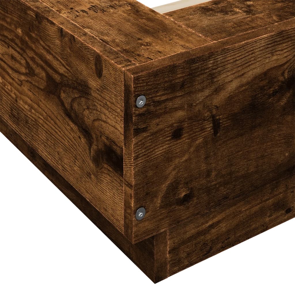 Giroletto con Luci LED Rovere Fumo 90x200 cm Legno Multistrato | homemem39