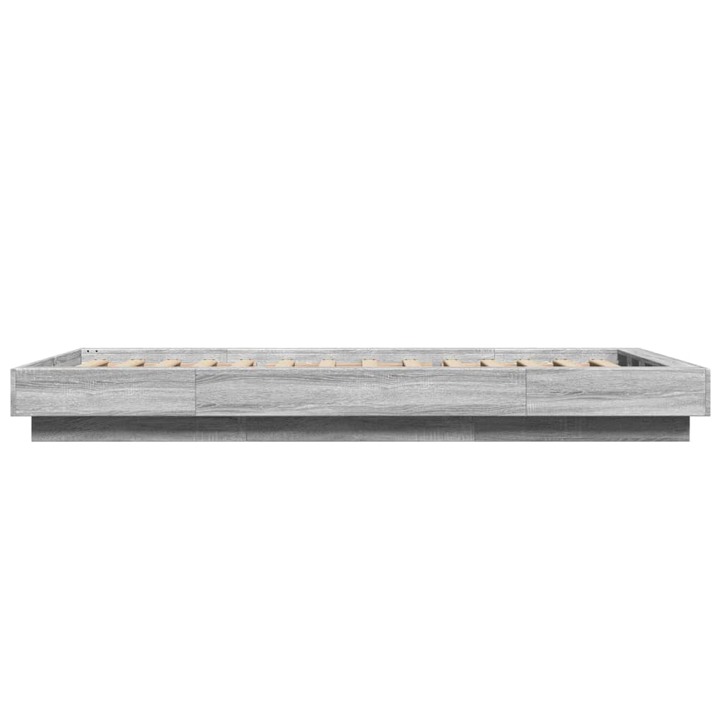 Giroletto con Luci LED Grigio Sonoma 90x200cm Legno Multistrato