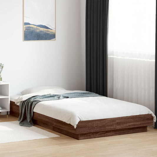 Giroletto Luci LED Rovere Marrone 90x200cm in Legno Multistrato | homemem39