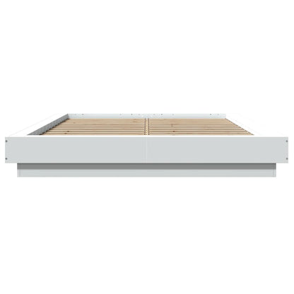 Giroletto con Luci LED Bianco 140x190 cm in Legno Multistrato