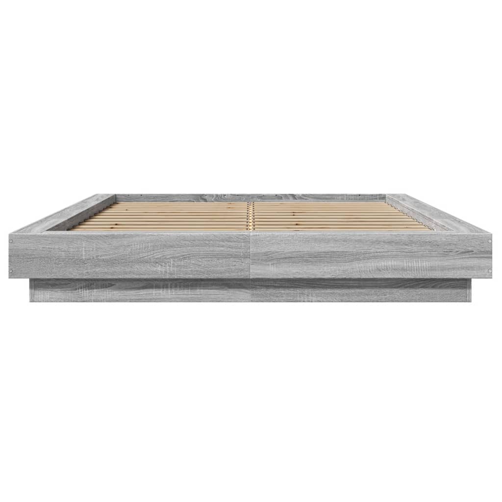 Giroletto Luci LED Grigio Sonoma 140x190 cm Legno Multistrato