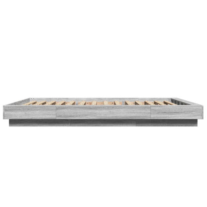 Giroletto Luci LED Grigio Sonoma 140x190 cm Legno Multistrato