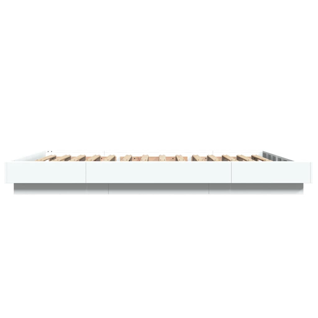 Giroletto con Luci LED Bianco 135x190 cm in Legno Multistrato