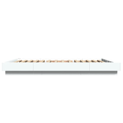 Giroletto con Luci LED Bianco 135x190 cm in Legno Multistrato