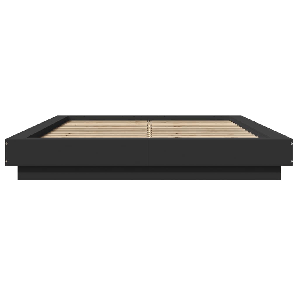Giroletto con Luci LED Nero 135x190 cm in Legno Multistrato - homemem39