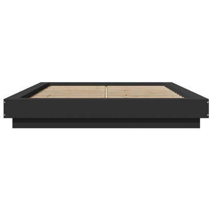 Giroletto con Luci LED Nero 135x190 cm in Legno Multistrato - homemem39