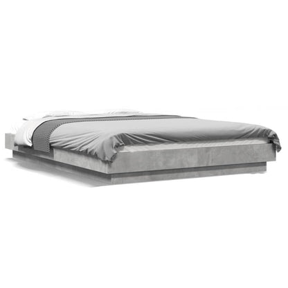 Giroletto Luci LED Grigio Cemento 135x190 cm Legno Multistrato | homemem39