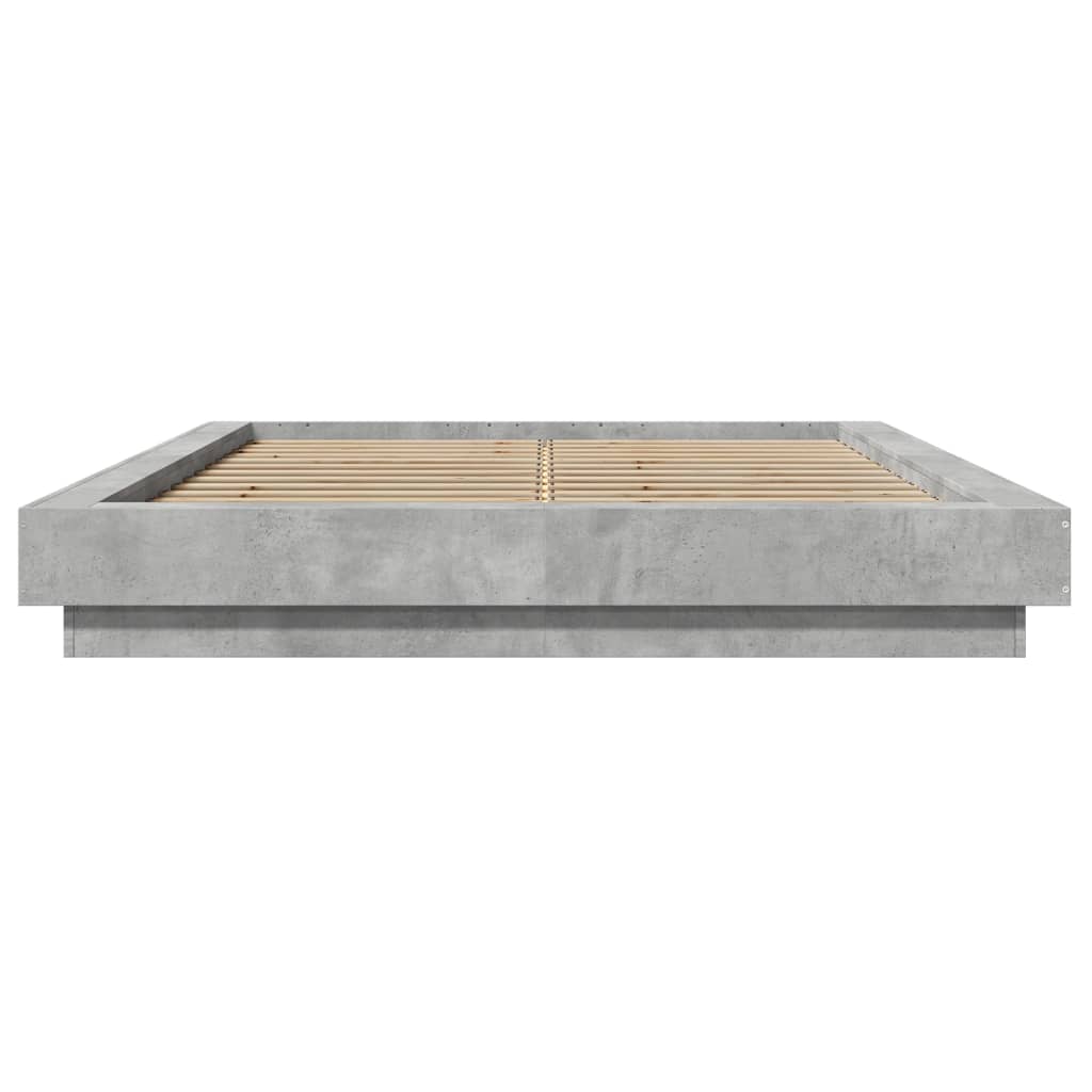 Giroletto Luci LED Grigio Cemento 135x190 cm Legno Multistrato | homemem39