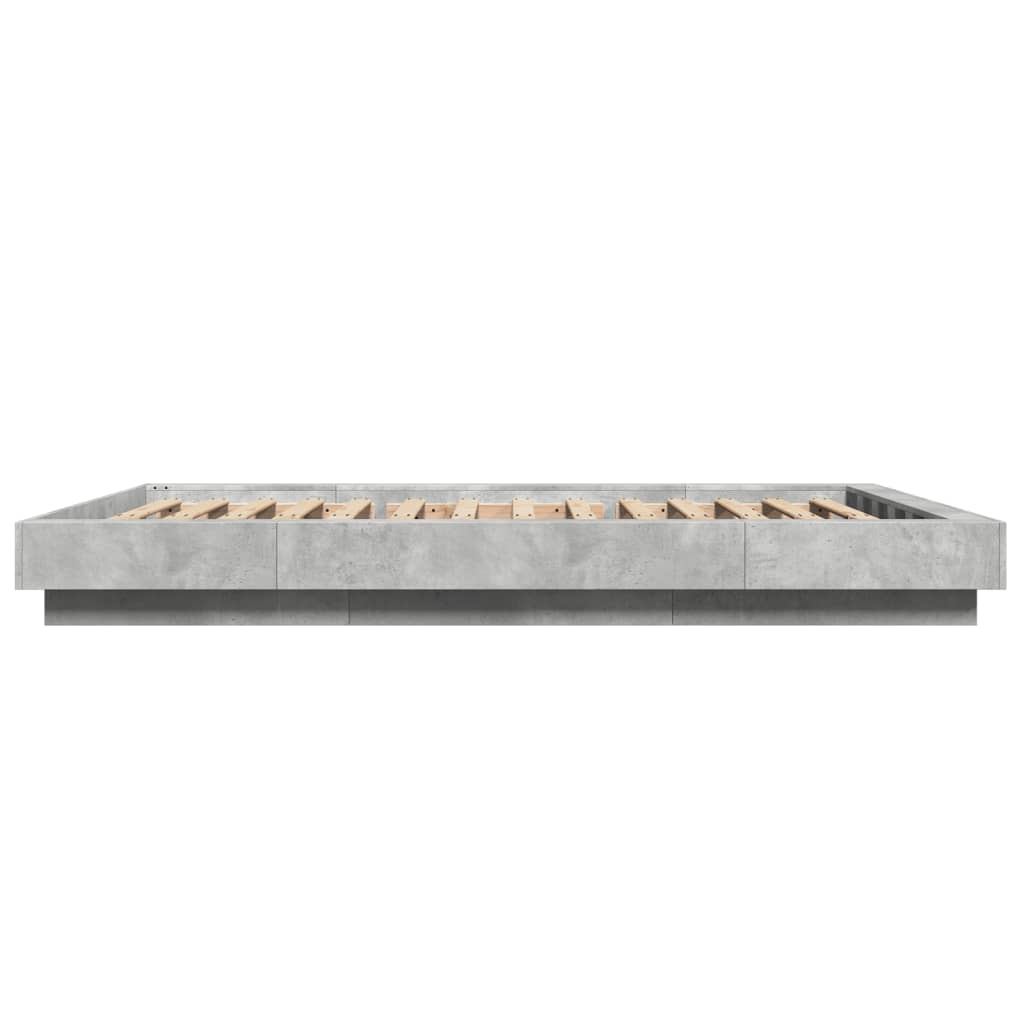 Giroletto Luci LED Grigio Cemento 135x190 cm Legno Multistrato | homemem39