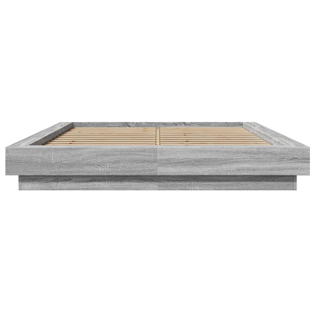 Giroletto Luci LED Grigio Sonoma 135x190 cm Legno Multistrato - homemem39