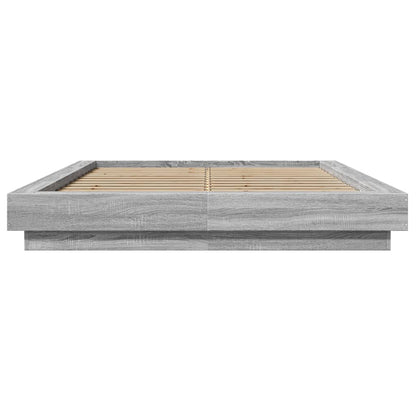 Giroletto Luci LED Grigio Sonoma 135x190 cm Legno Multistrato - homemem39