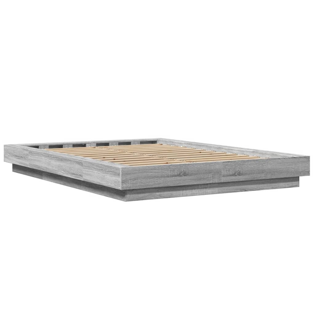 Giroletto Luci LED Grigio Sonoma 135x190 cm Legno Multistrato - homemem39