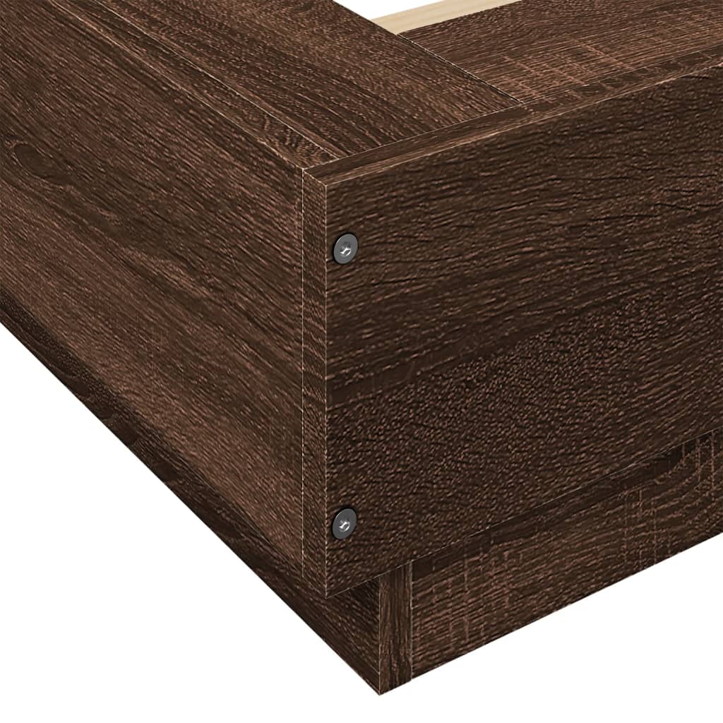 Giroletto Luci LED Rovere Marrone 135x190 cm Legno Multistrato - homemem39