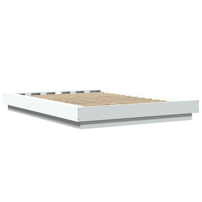 Giroletto con Luci LED Bianco 120x190 cm in Legno Multistrato