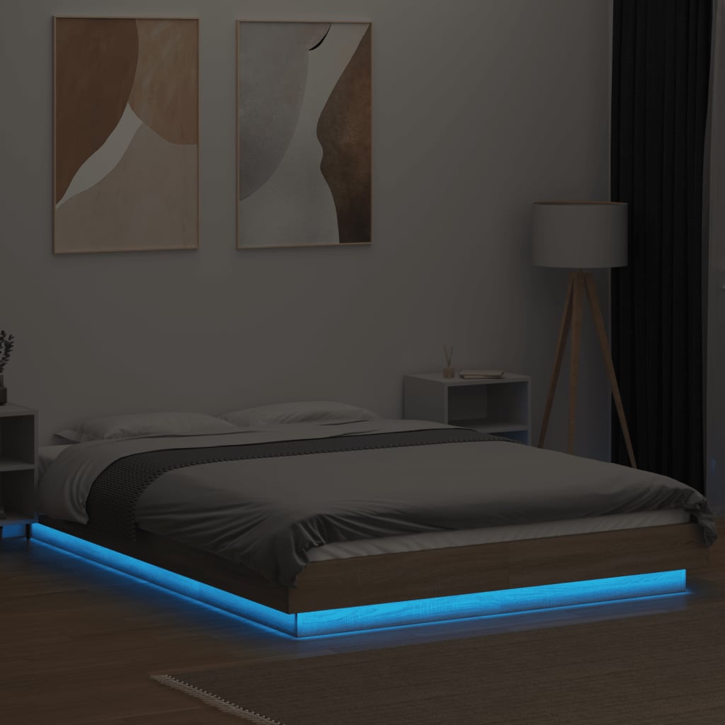 Giroletto Luci LED Rovere Sonoma 120x190 cm Legno Multistrato