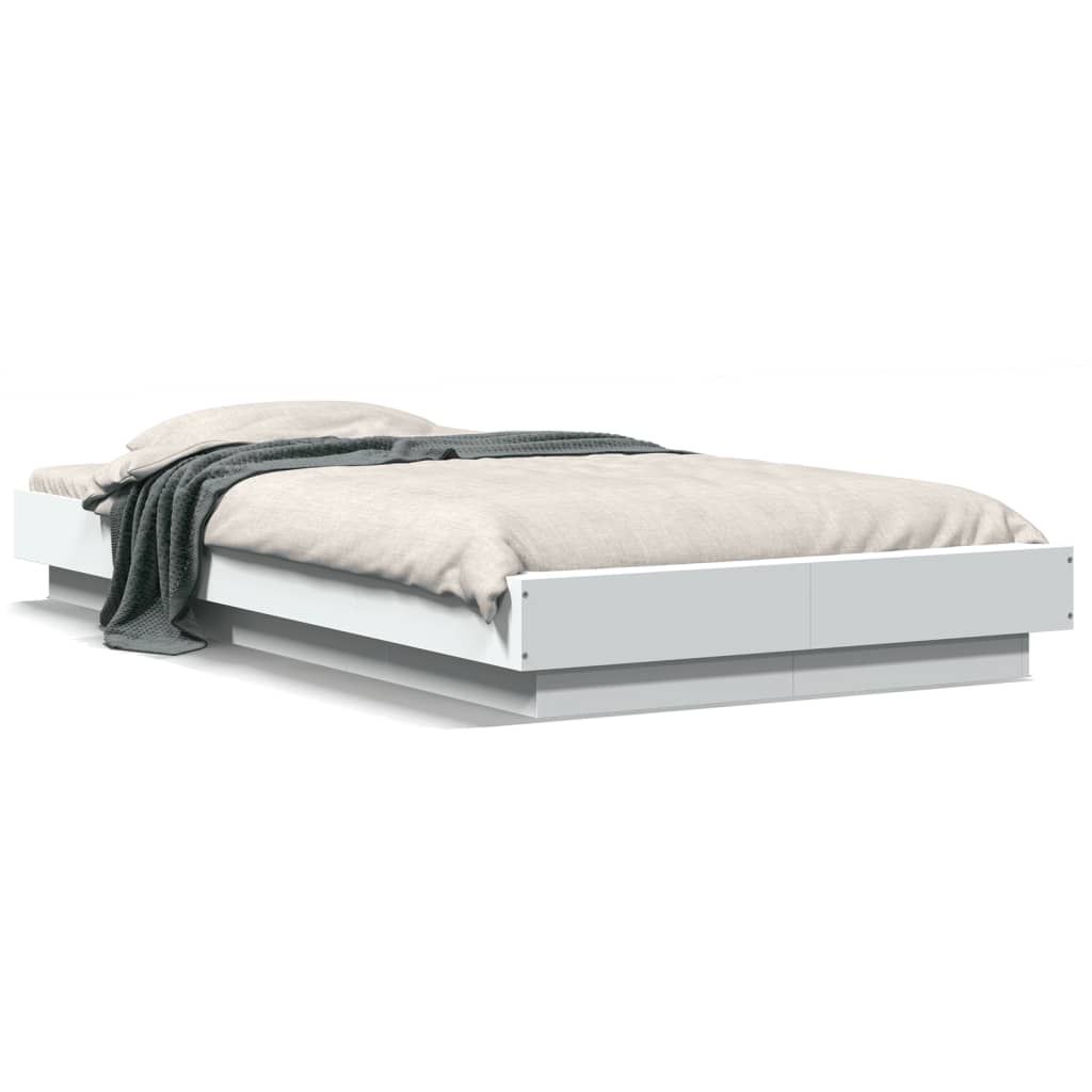 Giroletto con Luci LED Bianco 90x190 cm in Legno Multistrato | homemem39