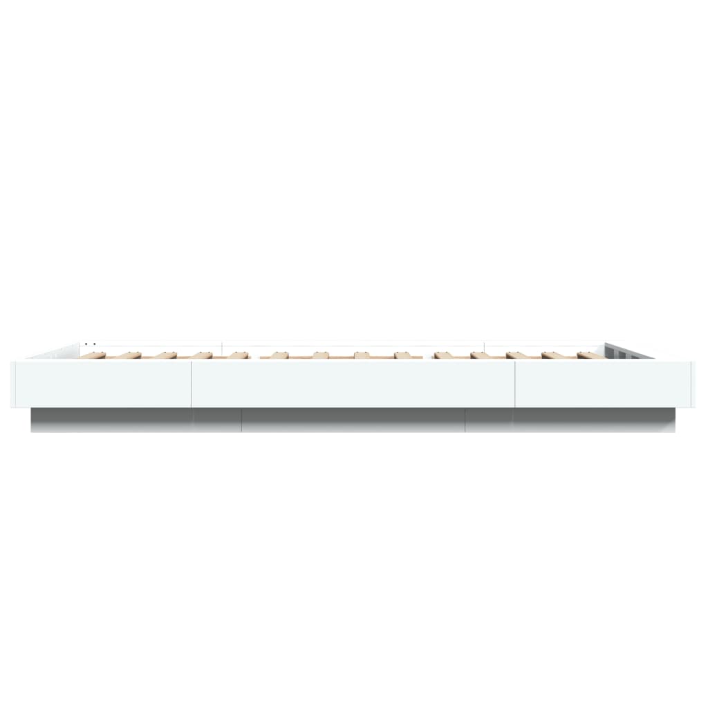 Giroletto con Luci LED Bianco 90x190 cm in Legno Multistrato | homemem39