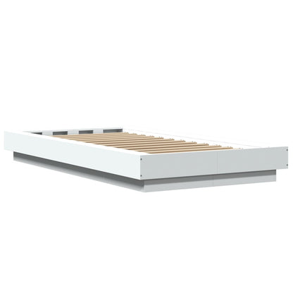 Giroletto con Luci LED Bianco 90x190 cm in Legno Multistrato | homemem39