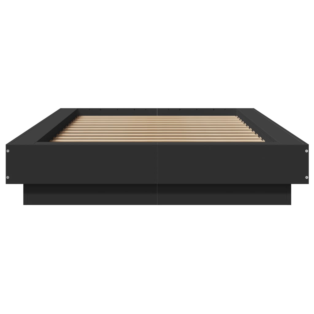 Giroletto con Luci LED Nero 90x190 cm in Legno Multistrato | homemem39