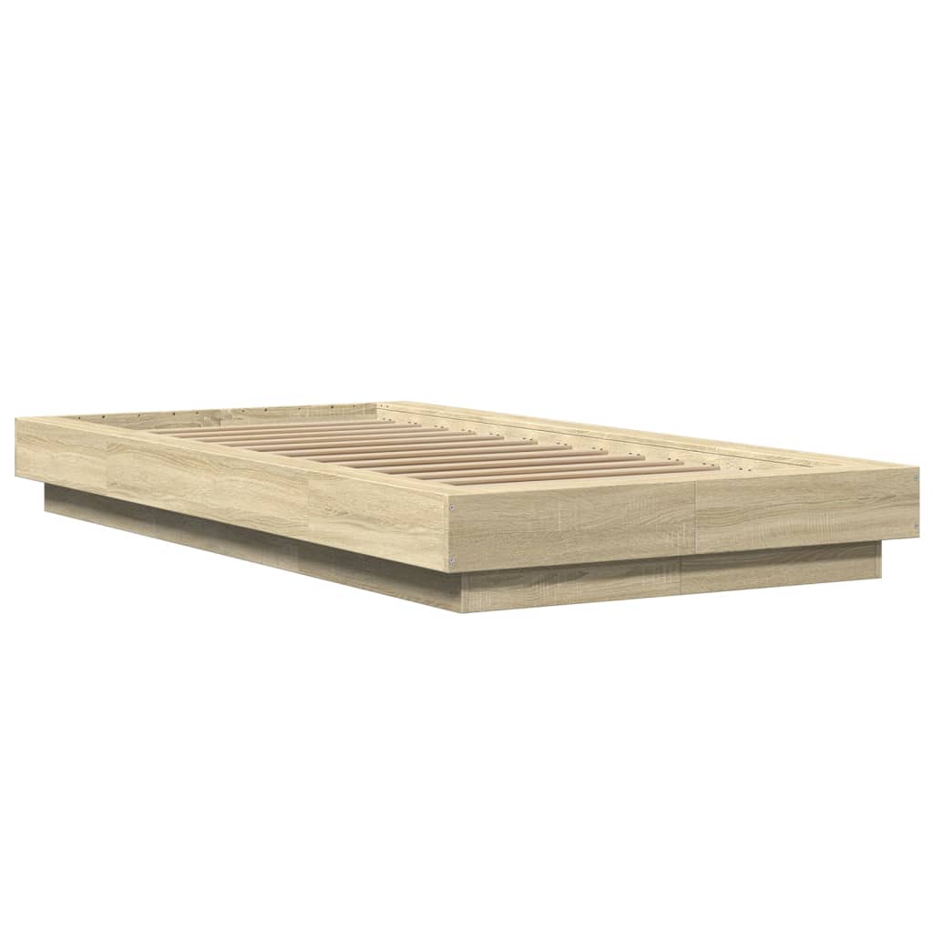 Giroletto Luci LED Rovere Sonoma 90x190 cm in Legno Multistrato | homemem39