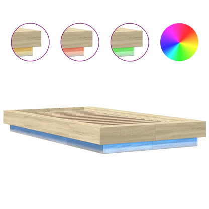 Giroletto Luci LED Rovere Sonoma 90x190 cm in Legno Multistrato | homemem39