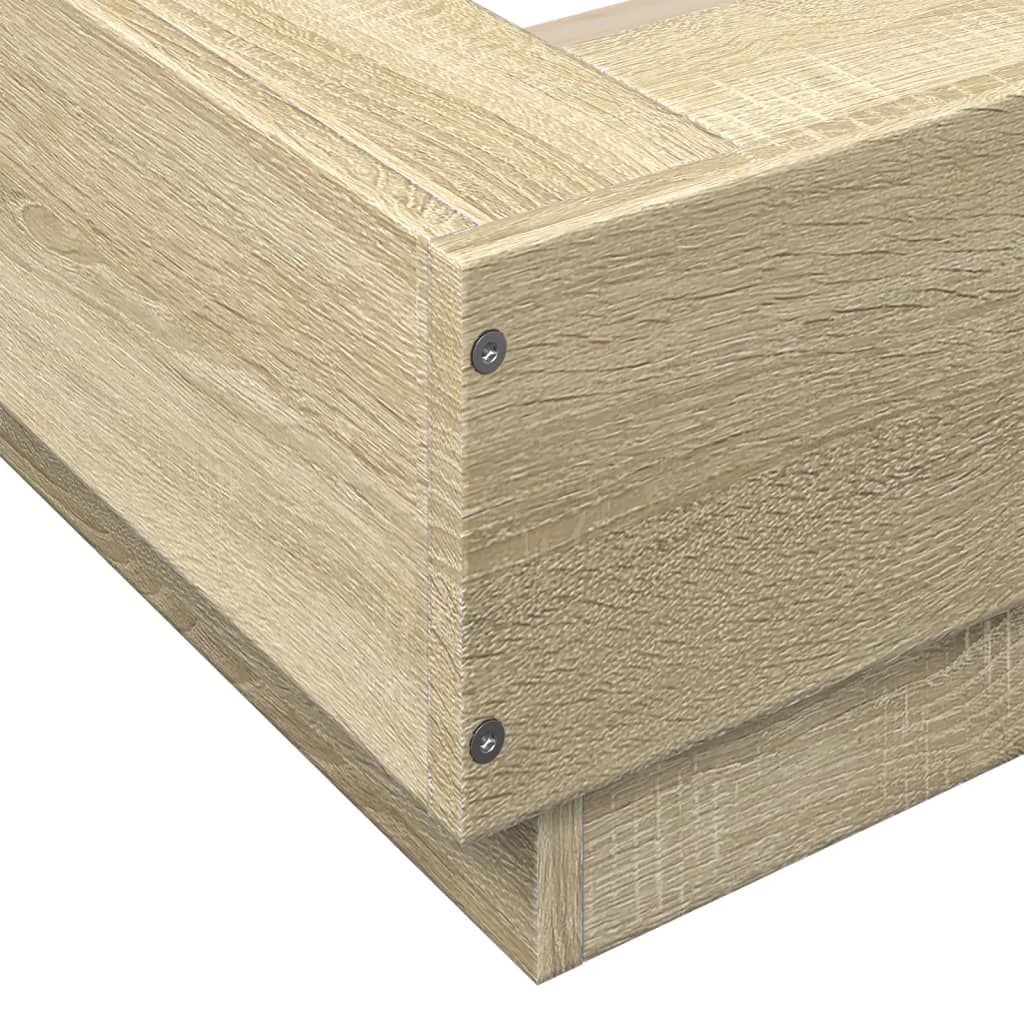 Giroletto Luci LED Rovere Sonoma 90x190 cm in Legno Multistrato | homemem39