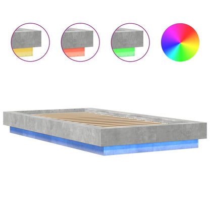 Giroletto Luci LED Grigio Cemento 90x190cm in Legno Multistrato | homemem39