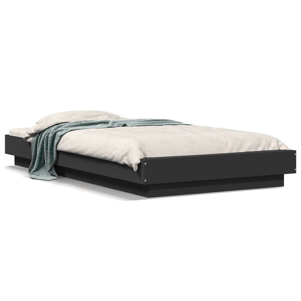 Giroletto con Luci LED Nero 75x190 cm in Legno Multistrato | homemem39