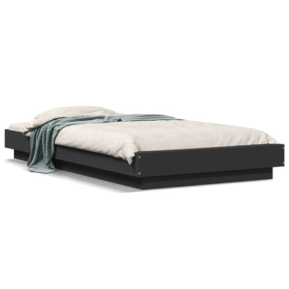 Giroletto con Luci LED Nero 75x190 cm in Legno Multistrato | homemem39