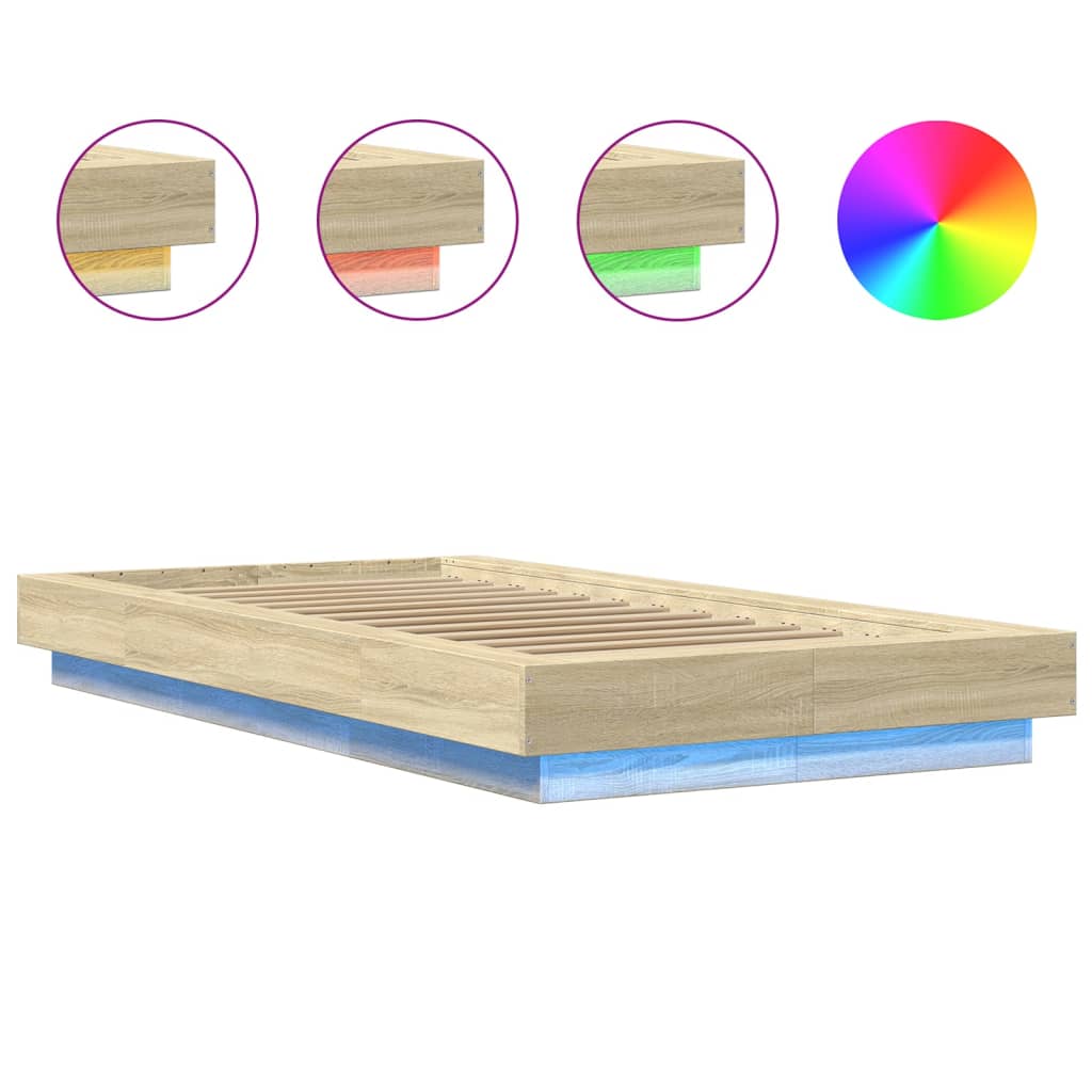 Giroletto Luci LED Rovere Sonoma 75x190 cm in Legno Multistrato | homemem39