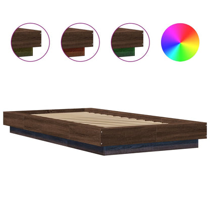 Giroletto Luci LED Rovere Marrone 75x190cm in Legno Multistrato | homemem39