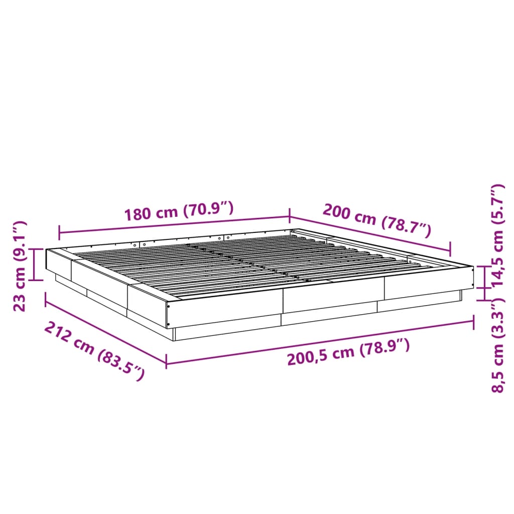 Giroletto Bianco 180x200 cm in Legno Multistrato | homemem39