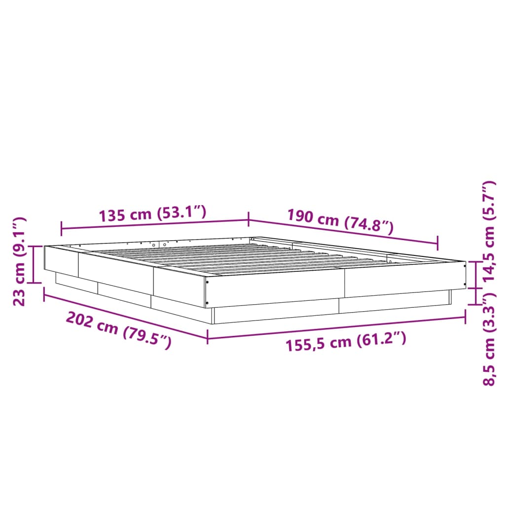 Giroletto Grigio Cemento 135x190 cm in Legno Multistrato | homemem39