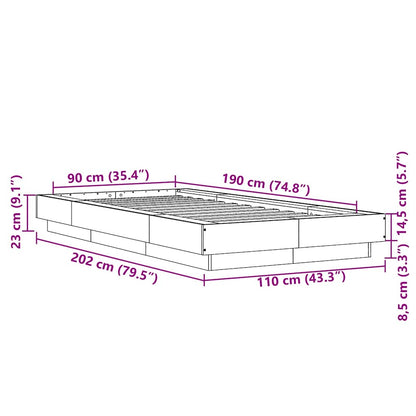 Giroletto Nero 90x190 cm in Legno Multistrato | homemem39