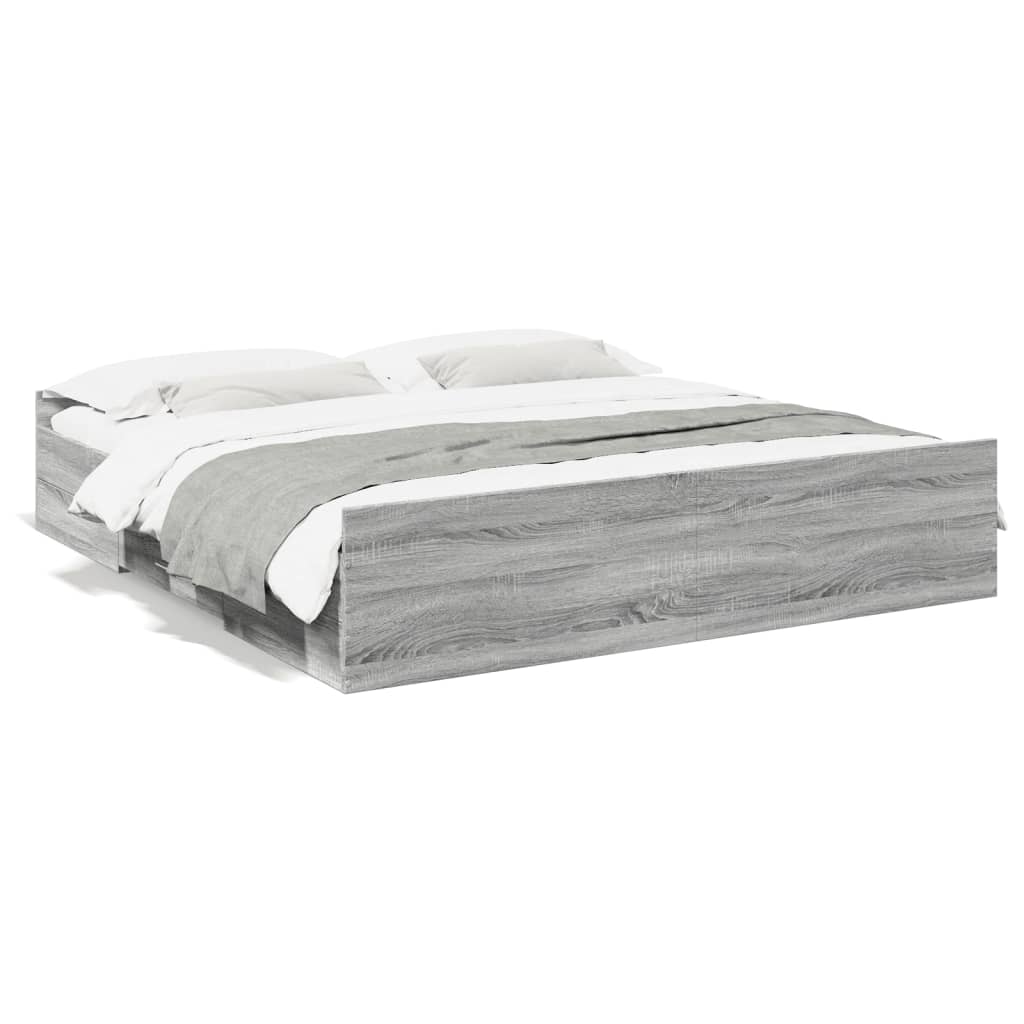 Giroletto Cassetti Grigio Sonoma 180x200 cm Legno Multistrato | homemem39