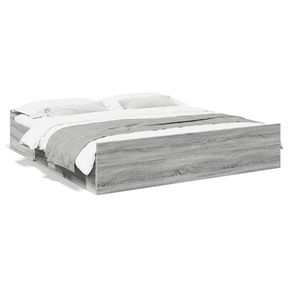 Giroletto Cassetti Grigio Sonoma 180x200 cm Legno Multistrato | homemem39