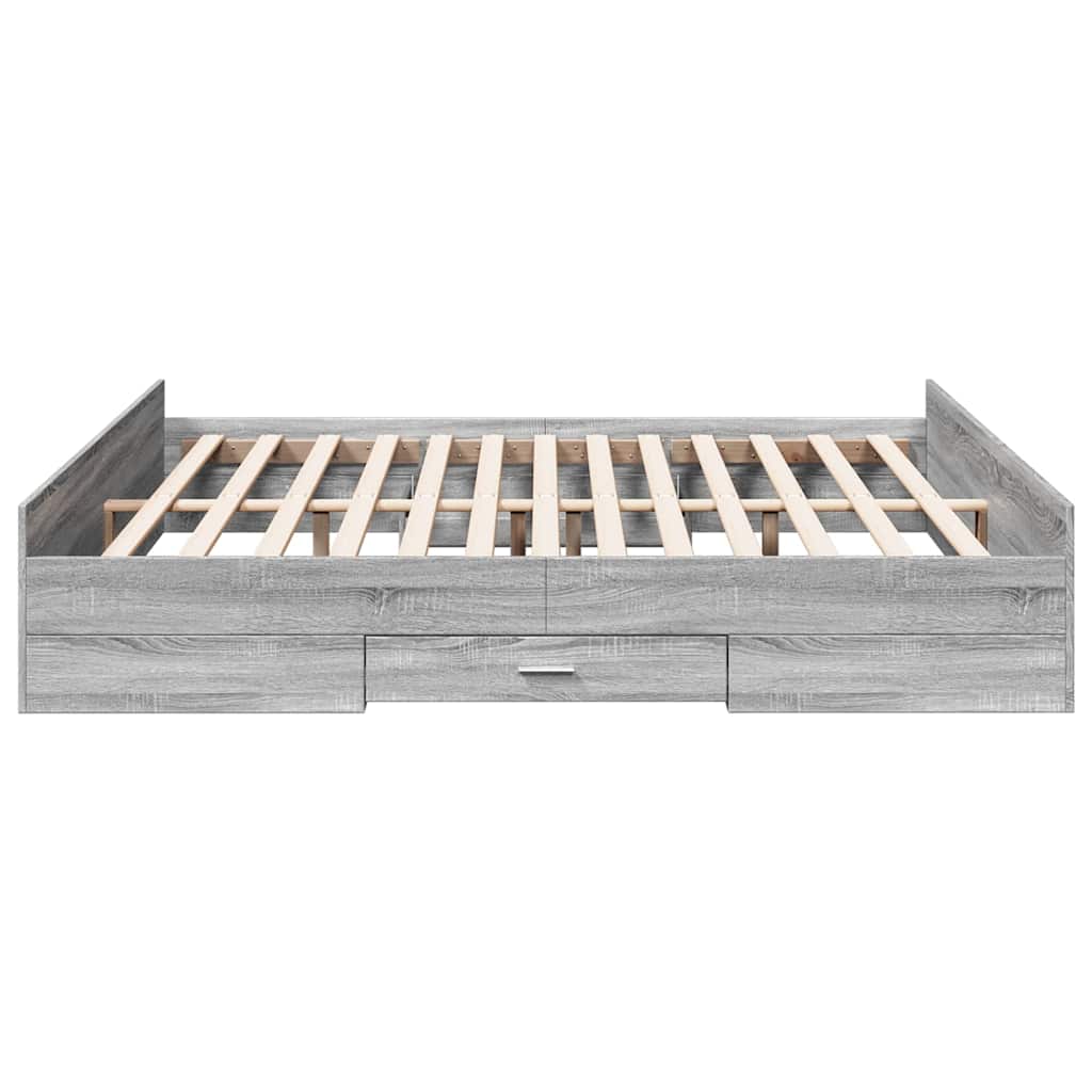 Giroletto Cassetti Grigio Sonoma 180x200 cm Legno Multistrato | homemem39
