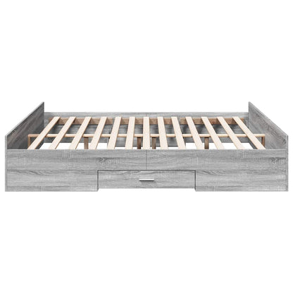 Giroletto Cassetti Grigio Sonoma 180x200 cm Legno Multistrato | homemem39
