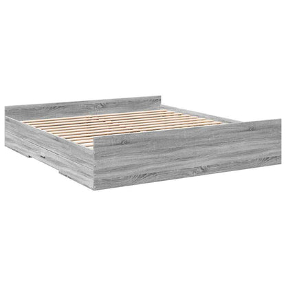 Giroletto Cassetti Grigio Sonoma 180x200 cm Legno Multistrato | homemem39
