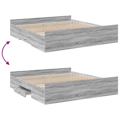 Giroletto Cassetti Grigio Sonoma 180x200 cm Legno Multistrato | homemem39