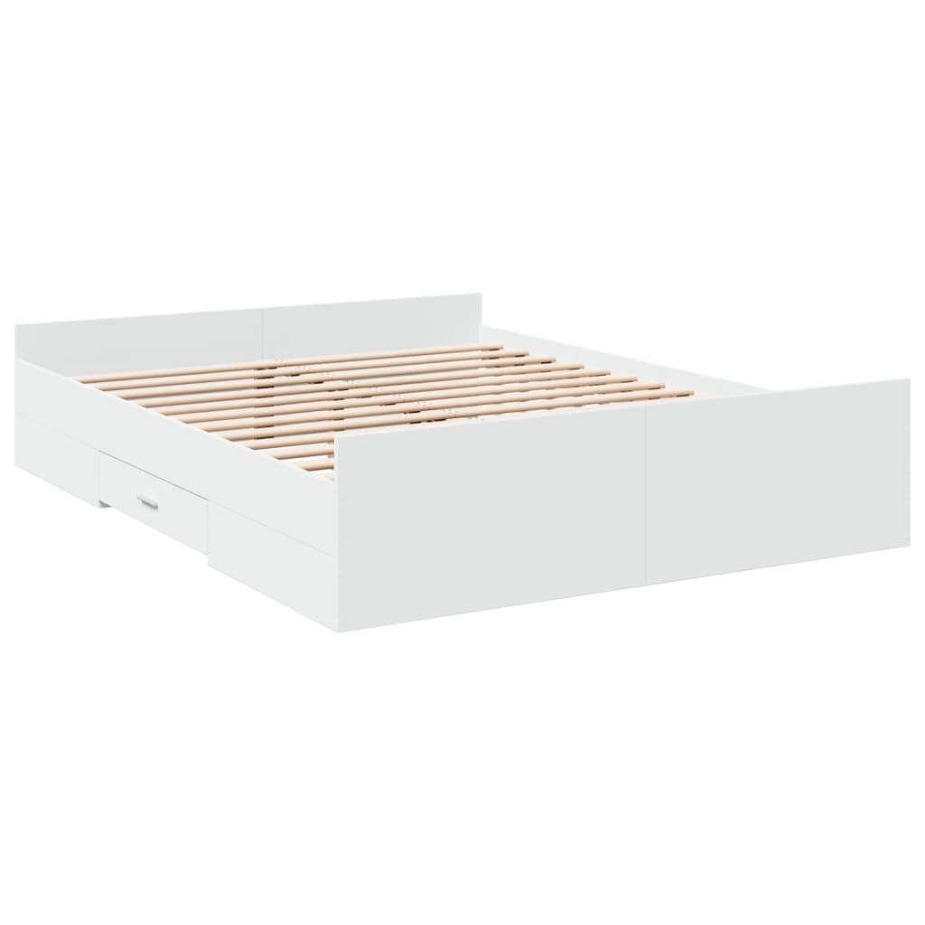 Giroletto con Cassetti Bianco 150x200 cm in Legno Multistrato - homemem39
