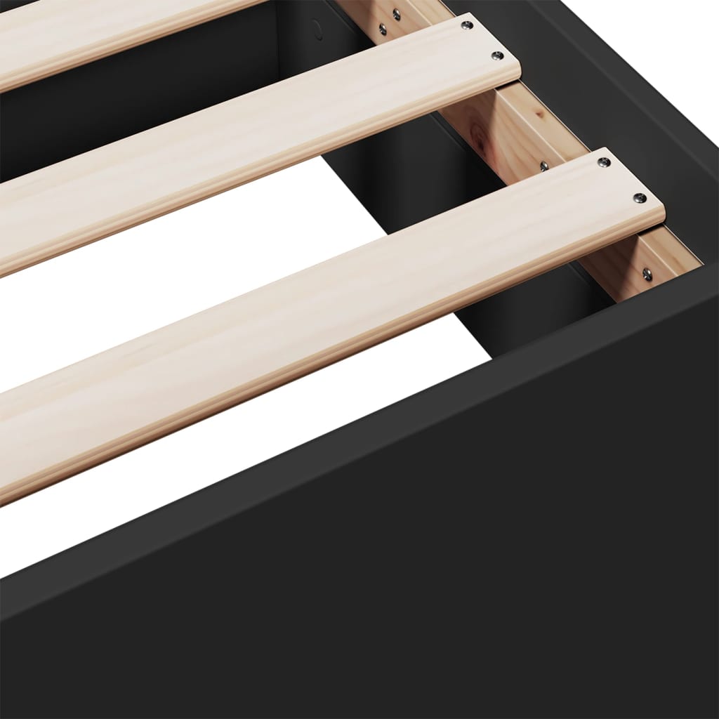 Giroletto con Cassetti Nero 150x200 cm in Legno Multistrato | homemem39