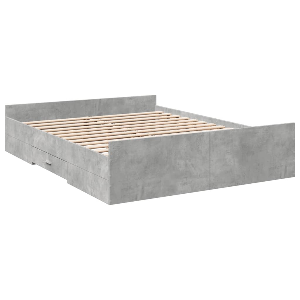 Giroletto Cassetti Grigio Cemento 150x200 cm Legno Multistrato - homemem39